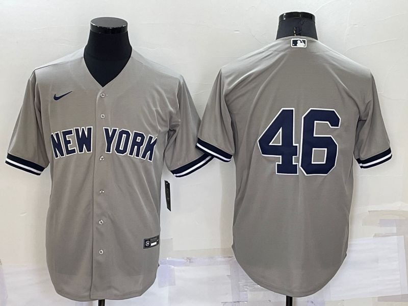 Men New York Yankees 46 No Name Grey Game 2022 Nike MLB Jersey